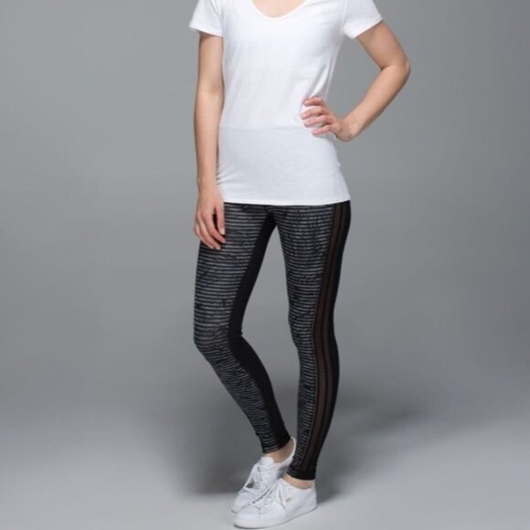 Lululemon Wunder Under Pant *Luxtreme (Roll Down)Stripe Play Slate Black - Picture 3 of 16